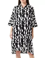 Sukienki - baradello Damska sukienka koszulowa, czarny biały, XL - miniaturka - grafika 1