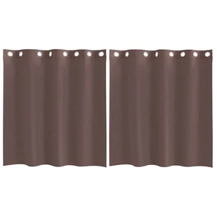 vidaXL Zasłony woalowe z przelotkami 2 szt. Brązowe 140x140 cm - Zasłony - miniaturka - grafika 1