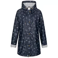 Kurtki damskie - Ankerglut Damen Friesennerz Regenmantel Regenjacke Mit Kapuze Gefüttert Wasserdicht Wetterfest Übergangsjacke #Ankerglutbucht Kurtka przeciwdeszczowa damska, Granatowy, 32 - miniaturka - grafika 1