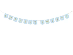 BANER CHRZEST ŚWIĘTY JASNY NIEBIESKI 2m - Dekoracje sali - miniaturka - grafika 1