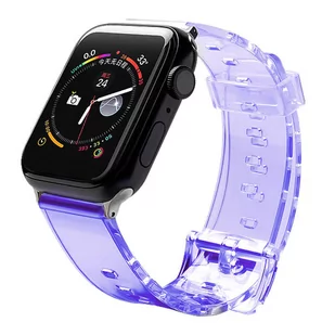 Strap Light silikonowa opaska pasek bransoleta bransoletka do zegarka Watch 6 / 5 / 4 / 3 / 2 (44mm / 42mm) fioletowy - Etui i futerały do telefonów - miniaturka - grafika 1