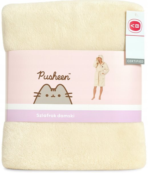 Szlafrok z kapturem PUSHEEN kremowy L/XL