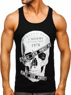 Koszulki męskie - Czarna koszulka tank top bokserka z nadrukiem Bolf 14838 - miniaturka - grafika 1