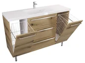 Szafki łazienkowe - Szafka Stojąca Z Umywalką ATHD 120 cm K - Dąb Evoke Coast Mat - Uchwyty Stal Szczotkowana - miniaturka - grafika 1