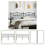 Inne meble do sypialni - The Living Store Metalowe wezgłowie - czarne - 193 cm - Wezgłowie - miniaturka - grafika 1