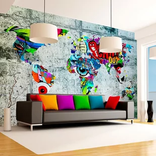 Fototapeta samoprzylepna - Mapa - Graffiti (rozmiar 98x70) - Fototapety - miniaturka - grafika 1