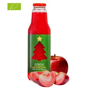 Sok 100% tłoczony EKO Jabłko 750ml (odmiany czerwono miąższowe dla alergików) - Soki i napoje niegazowane - miniaturka - grafika 1