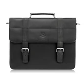 Teczki i aktówki - Torba męska na ramię skórzana aktówka vintage czarna paolo peruzzi t-99-hbl - miniaturka - grafika 1