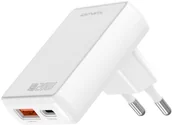 Ładowarki do telefonów - Ładowarka sieciowa 4smarts FlatPlug Duos 20W GaN USB-C + USB-A biały - miniaturka - grafika 1