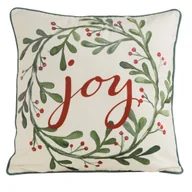 Pozostałe akcesoria świąteczne - Poszewka na poduszkę świąteczna Joy zielona 45 x 45 cm - miniaturka - grafika 1