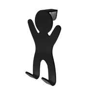 Akcesoria łazienkowe - Bisk wieszak City podwójny czarny - miniaturka - grafika 1