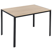 Stoły - Stół do jadalni 120 x 80 cm jasne drewno z czarnym NEWFIELD - miniaturka - grafika 1