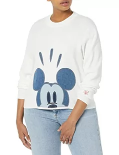Desigual Sweter damski JERS_Mickey Patch, biały, L - Swetry damskie - miniaturka - grafika 1