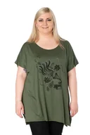 Bluzki damskie - Duża Długa Bluzka Damska Tunika Oversize 645-07 - miniaturka - grafika 1