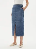 Spódnice - Tommy Hilfiger Spódnica jeansowa WW0WW42582 Niebieski Regular Fit - miniaturka - grafika 1