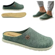 Kapcie damskie - Kapcie Domowe Ciepłe Klapki Damskie Filcowe Wygodne Inblu Zielone Laczki 37 - miniaturka - grafika 1