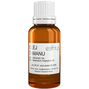 ESENT Olej Tamanu tłoczony na zimno ESENT 20 ml - Olejki do ciała i włosów ESENT Olej Tamanu tłoczony na zimno ESENT 20 ml - Olejki do ciała i włosów - miniaturka - grafika 1