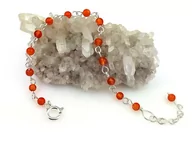 Bransoletki - Karneol - bransoletka srebro Ag930, obwód od 15.5 do 17.5 cm, waga 3.6 grama, znak Byka, Raka, Lwa, Barana, Panny, Bliźniąt i Skorpiona - miniaturka - grafika 1