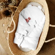 Rożki i beciki - Rożek Niemowlęcy Muślinowy Biały - miniaturka - grafika 1