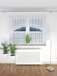 Firana gotowa zazdrostki z falbanami i koralikami, Zazdrostki z falbanami - zestaw kuchenny - Firany - miniaturka - grafika 1