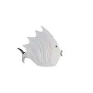 Figurki dekoracyjne - Dekoracja Biało-Srebrna Eleganca Ryba Figurka Dekoracyjna - miniaturka - grafika 1