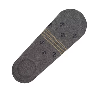 Skarpetki męskie - Skarpety stopki niewidoczne ciemno szare w kotwice EM 11 - EM Men's Accessories - grafika 1