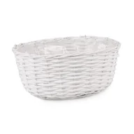Pozostałe akcesoria do uprawy roślin - Koszyk na kwiaty owalny biały 30 x 23 x 13 cm - miniaturka - grafika 1
