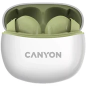 Słuchawki - Canyon TWS-5 BT (CNS-TWS5GR) Biała/Zielona - miniaturka - grafika 1