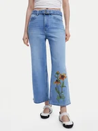 Spodnie damskie - Desigual Jeansy Ohio 25SWDD14 Niebieski Straight Fit - miniaturka - grafika 1