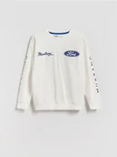 Bluzy dla chłopców - Reserved - Bawełniana bluza Ford - złamana biel - miniaturka - grafika 1