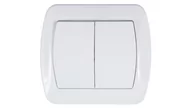 Wyłączniki światła i elektryczne - Kontakt Simon - Akord - Łącznik schodowy z ramką podwójny biały AW6/2/11 - miniaturka - grafika 1