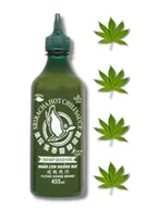 Sosy w słoikach - Sriracha ostry sos chilli z olejem z konopii z zielonych papryczek chilli hot hemp sauce 455ml - miniaturka - grafika 1