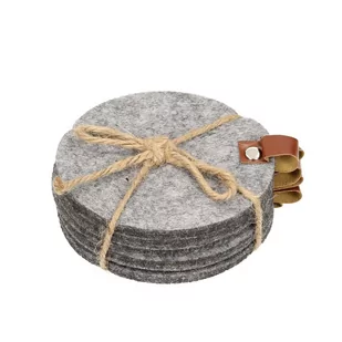 Podkładki Felt 6 szt. grey, ⌀ 10 cm - Obrusy i serwetki - miniaturka - grafika 1