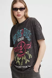 Koszulki sportowe damskie - Vans t-shirt bawełniany damski kolor szary - grafika 1