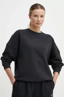 Bluzy damskie - Reebok bluza LUX Collection damska kolor czarny gładka 100075359 - grafika 1
