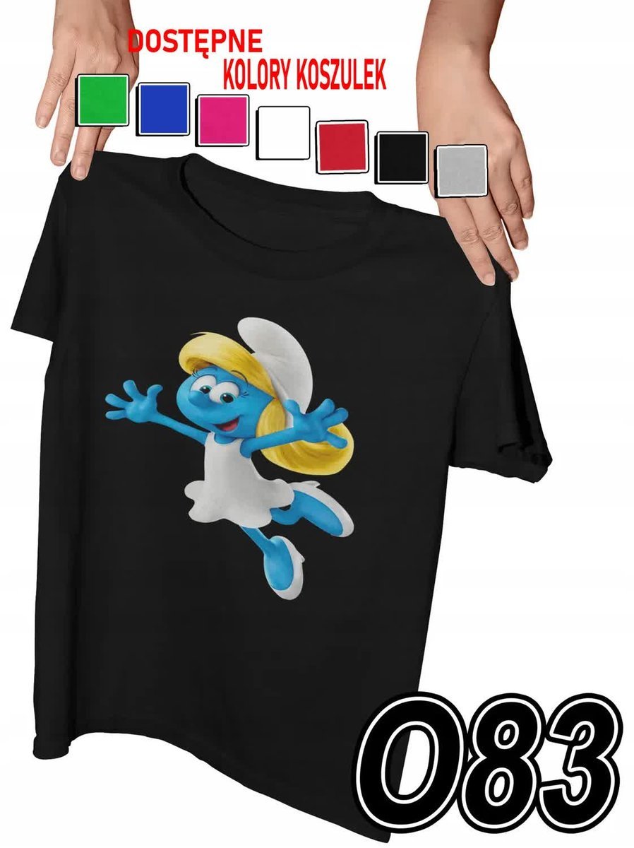 Koszulka Dziecięca Z Nadrukiem Smerfy Smerfetka Różne - L 146-152