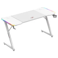 Biurka gamingowe - Biurko Gamingowe Komputerowe Huzaro Hero 3.3 white Rgb Podkładka XXL - miniaturka - grafika 1