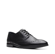 Półbuty męskie - Clarks Bradish Limit [Black Leather] - Rozmiar 43 - miniaturka - grafika 1