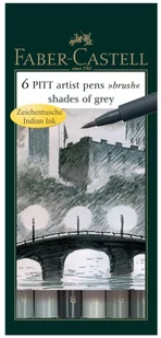 Faber Castell Pitt Artist Pen Grey 6 kolorów WIKR-1035787 - Długopisy - miniaturka - grafika 1