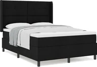 Łóżka - VidaXL Łóżko z materacem czarne 160x200 cm tkanina - miniaturka - grafika 1