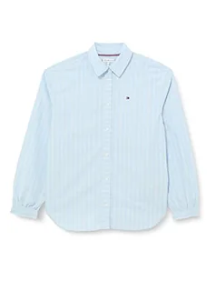 Tommy Hilfiger Koszula z flagą w paski L/S tkane topy, Niebieski bryzowy/biały, 10 lat - Koszulki i topy damskie - miniaturka - grafika 1