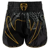 Spodnie sportowe męskie - Venum Serpenti Spodenki Muay Thai Shorts Black/Silver/Gold - miniaturka - grafika 1