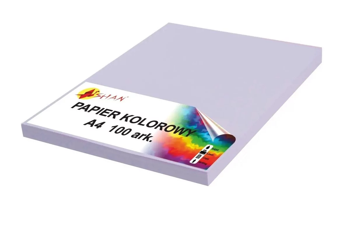 Papier kolorowy A4 90g fioletowy pastel 4 100 arkuszy