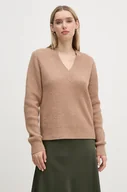 Swetry damskie - Calvin Klein sweter z domieszką wełny damski kolor beżowy  K20K207414 - miniaturka - grafika 1