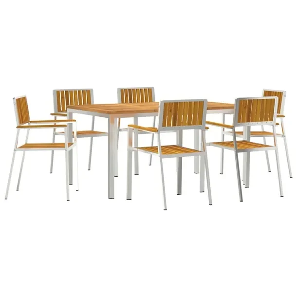 Zestaw Mebli Ogrodowych z Litego Drewna Akacjowego, Stół 150x90 cm, Brąz