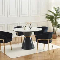 Krzesła - Zestaw 2 krzeseł z podłokietnikami z weluru i złotego metalu - Czarny - ZAOVA Pascala Morabito - miniaturka - grafika 1