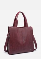 Torebki damskie - Pojemna Shopperka Torebka Damska Czerwona Format A4 Bordowa LUIGISANTO - miniaturka - grafika 1