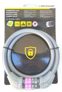 Dunlop Zapięcie rowerowe linka na szyfr 65cm E-18086-BLU - Zabezpieczenia do roweru - miniaturka - grafika 1