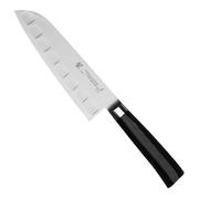 Noże kuchenne - Tamahagane SAN Black VG-5 Nóż Santoku żłobiony 17,5 cm - miniaturka - grafika 1