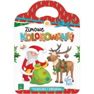 Książki edukacyjne - Aksjomat Zimowe kolorowanki. Książeczka z naklejkami praca zbiorowa - miniaturka - grafika 1